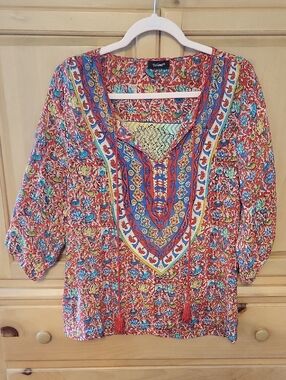 Anthro Tolani Silk Tunic Top